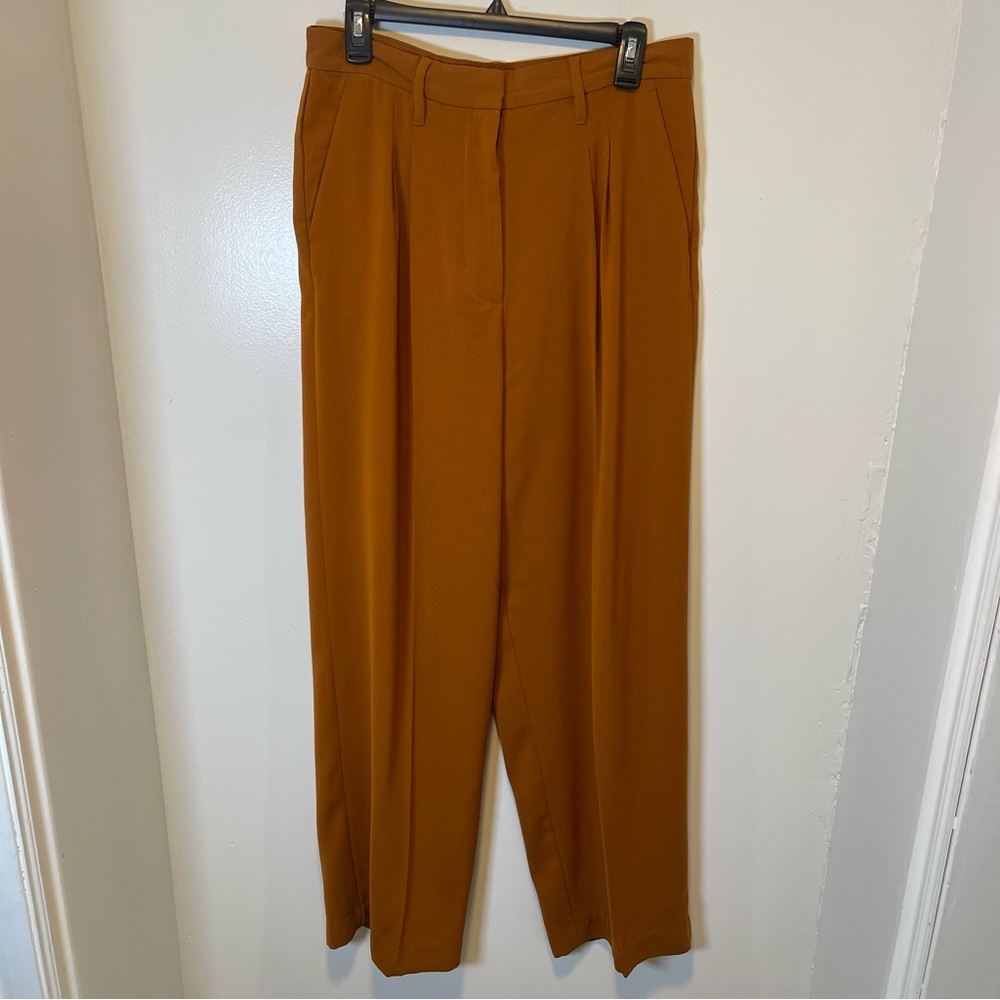 Jessica Simpson Brown orange Dress Pants High-Waisted Wide-Leg size 12